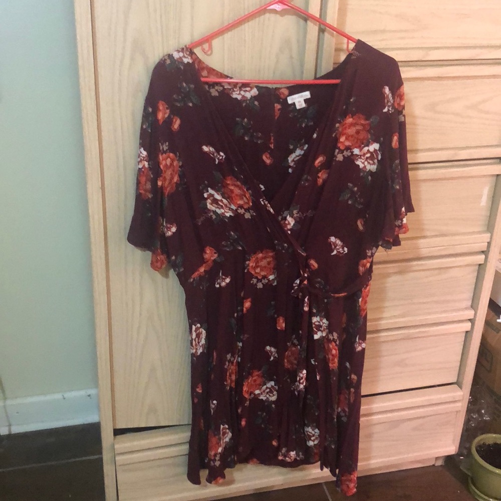 Crimson floral dress